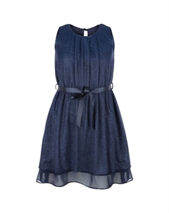 Коктейльное платье, тюль с блестками, пояс, детское, темно-синий G.o.l.