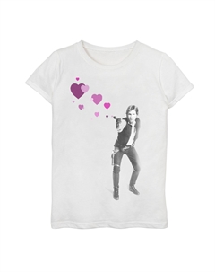 Футболка с рисунком «День святого Валентина» для девочек 7–16 лет «Звездные войны Han Shot Hearts» Star wars