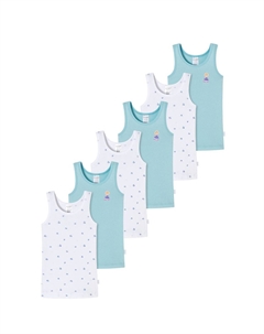 Нижняя рубашка/верхний комплект из 6 тканей из органического хлопка в тонкую рубчику, синий Schiesser