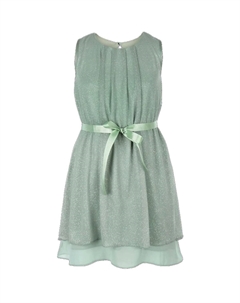 Коктейльное платье, тюль с блестками, пояс, детское, цвет Jade G.o.l.