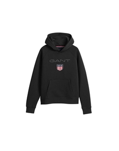Толстовка для мальчиков - Teen Boys SHIELD худи, свитер с капюшоном, логотип, однотонный, черный Gant