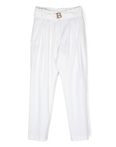 Kids шерстяные брюки со складками, белый Balmain