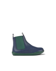 Детские кожаные ботильоны на синей резинке, синий Camper