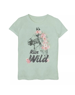 Футболка с рисунком Fifth Sun Run Wild Horse для девочек 7–16 лет, светло-зеленый Licensed character
