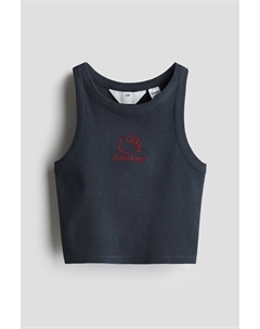 Майка в рубчик, серый H&m