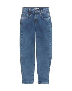 Брюки джинсовые, 3/4, однотонные, для девочки, цвет Blue Normal Blue effect