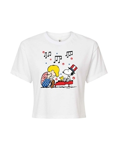 Укороченная футболка Peanuts Schroeder и Snoopy для юниоров, белый Licensed character