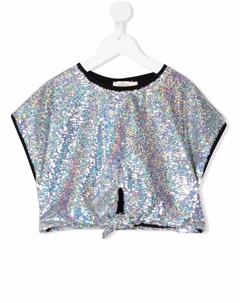 Топ с завязками и пайетками, серебристый Andorine