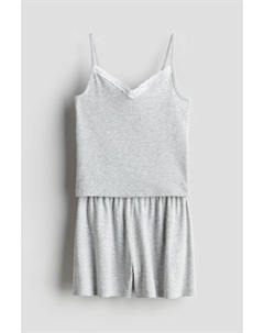 Пижама из джерси в рубчик, серый H&m