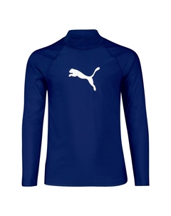 Рубашка с длинными рукавами, воротник стойка, защита от УФ 50+, детская, темно-синий Puma