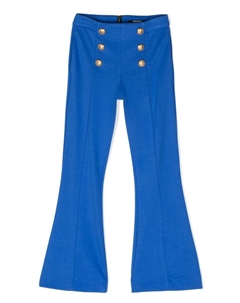 Kids расклешенные брюки с декоративными пуговицами, синий Balmain