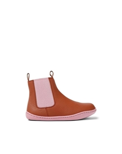 Детские кожаные ботильоны на красных резинках, красный Camper