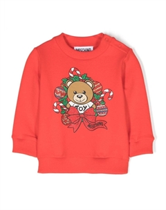 Толстовка с принтом Teddy Bear, красный Moschino kids