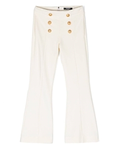 Kids расклешенные брюки с декоративными пуговицами, белый Balmain