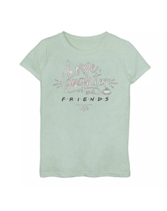 Футболка с надписью «Love & Laughter» для девочек 7–16 лет «Друзья», светло-зеленый Licensed character