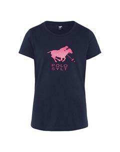 Футболка с блестящим принтом этикеток, цвет Total Eclipse Polo sylt