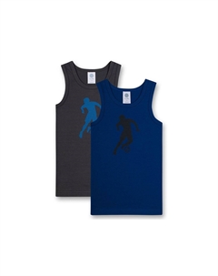 Рубашки для мальчиков, упаковка 2 шт. - нижнее белье, распашонки, хлопок, футбольные, цвет Blau Grau Sanetta