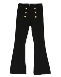 Kids расклешенные брюки с декоративными пуговицами, черный Balmain