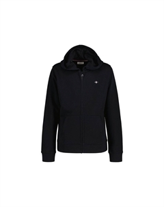 Детская толстовка - SHIELD FULL ZIP HOODIE, капюшон, молния, хлопок, черный Gant