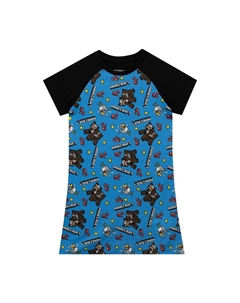 Игровая ночная рубашка с короткими рукавами, синий Minecraft