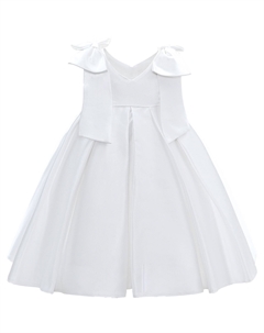 Атласное платье Palermo цвета слоновой кости со складками и бантом, белый Tulleen