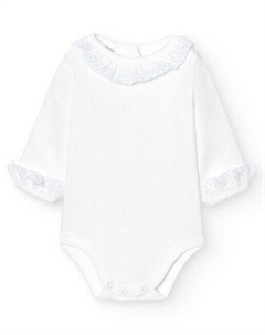 В упаковке 2 детских боди с батистовым воротником и манжетами, синий Babidu