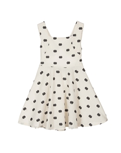 Off-белое летнее платье в горошек, слоновая кость Mayoral
