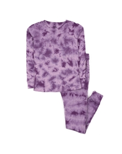 Детские двухкусочные хлопковые пижамы Tie Dye для девочек, цвет Tie Dye Purple Mix Leveret