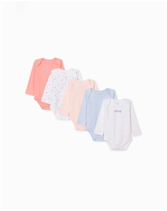 Набор боди для девочек из 100 % хлопка со скрещенными плечами, мультиколор Zippy