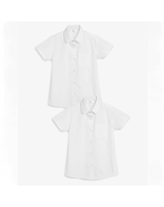 Комплект рубашек для девочки Short Sleeve Curved Collar, 2 штуки, белый Next