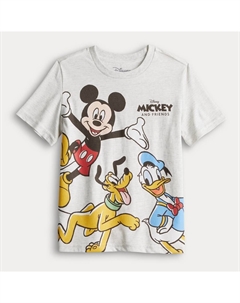 Футболка Disney's Mickey and Friends с короткими рукавами и рисунком для мальчиков 4–12 лет, цвет Oatmeal Jumping beans
