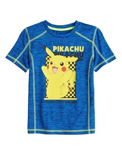 Футболка Active с рисунком Pokemon для мальчиков 4–12 лет, цвет Delta Bay Heather Jumping beans