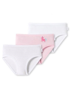 Трусы на бедрах из органического хлопка в тонкую рубчику, мультиколор Schiesser