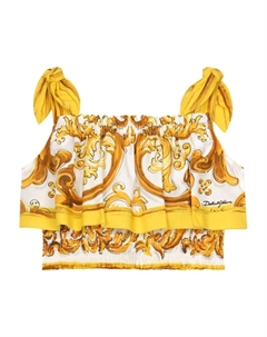 Kids блузка с принтом Majolica, желтый Dolce&gabbana