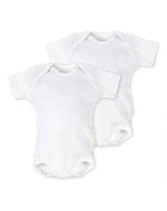 Комплект из 2 белых детских боди из хлопка с короткими рукавами, белый Cambrass