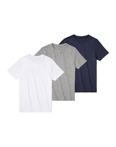 Детские футболки Peperts! для мальчиков, 3 шт., с круглым вырезом, белый/темно-синий/серый Peppert's