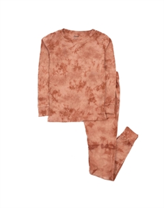 Детские двухкусочные хлопковые пижамы Tie Dye для девочек, цвет Tie Dye Peach Mix Leveret