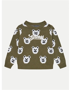 Свитер стандартного кроя, зеленый Guess