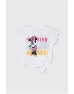 Хлопковая футболка детская Дисней, белый Zippy