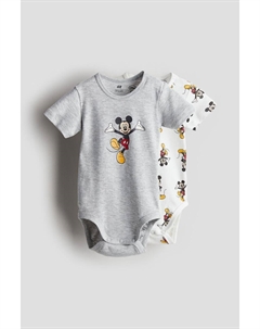 В упаковке 2 боди из хлопкового трикотажа, серый H&m