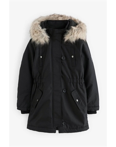 Парка с искусственным мехом, черный Only