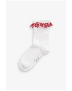 Высокие школьные носки с клетчатым узором, белый Clarks