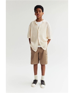 Рубашка из трикотажа пуантелле, бежевый H&m