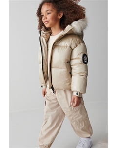 Короткая утепленная куртка для девочки с капюшоном, розовый Clarks