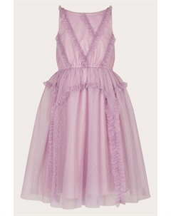 Платье Вероника с тюлем и рюшами, фиолетовый Monsoon