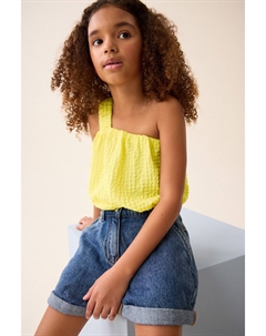 Текстурный топ «пузырь» на одно плечо (3–16 лет), желтый Next