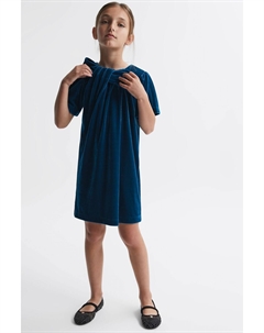 Бархатное платье Frankie с бантом, бирюзовый Reiss