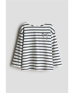 Хлопковый топ с вышивкой, белый H&m