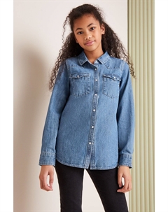 Джинсовая рубашка в стиле вестерн (2–16 лет), синий Lipsy
