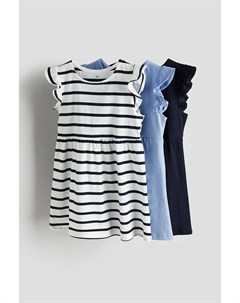 Три пары платьев из джерси, белый H&m